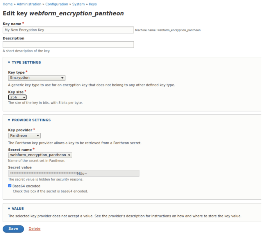 Keys Module configuration