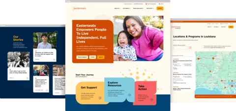 Screenshots of the Easterseals website