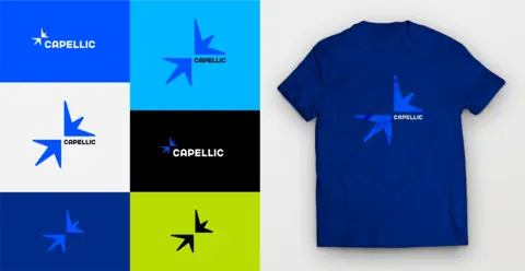 Final Capellic visual identity design and t-shirt