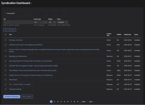 An editor's view of the tracking dashboard