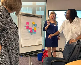 2025 Not-a-Bot AI Leadership Summit participants collaborate on a workshop activity