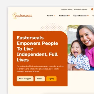A partial screenshot of easterseals homepage