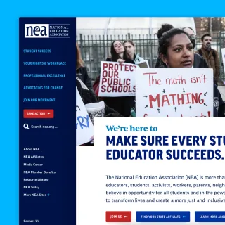 A partial screenshot of nea.org's homepage