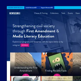 A partial screenshot of NewseumEd's homepage