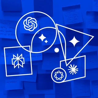 Illustration of AI tool logos