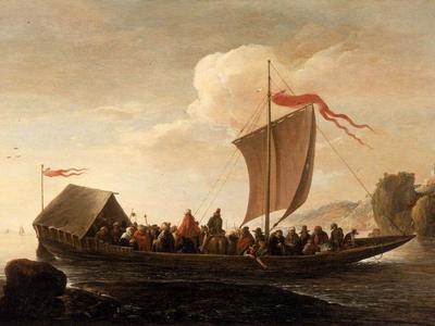 Pieter de Bloot's painting "A Ferry Boat on a Calm Sea"
