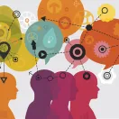 Abstract image of people thinking about problems and solutions together