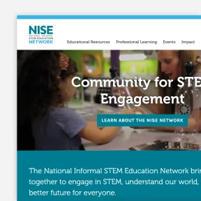 A partial screenshot of Nise's homepage