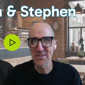 Screenshot of podcast title card with Stephen Musgrave and Karen Horrocks