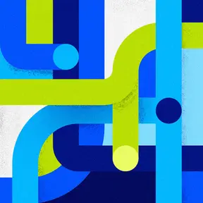 Abstract picture of color lines with dots