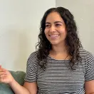 marcela gallegos smiling mid conversation