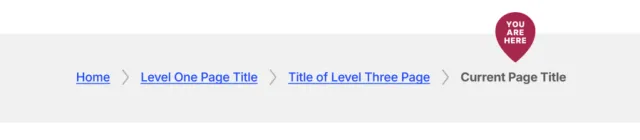 you are here breadcrumb indicator