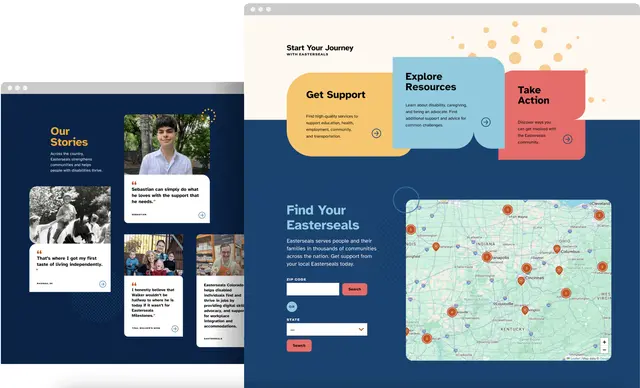 screenshots of easterseals.com