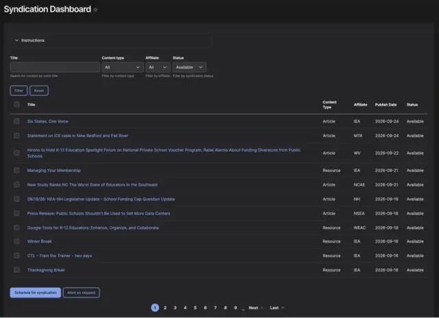 An editor's view of the tracking dashboard